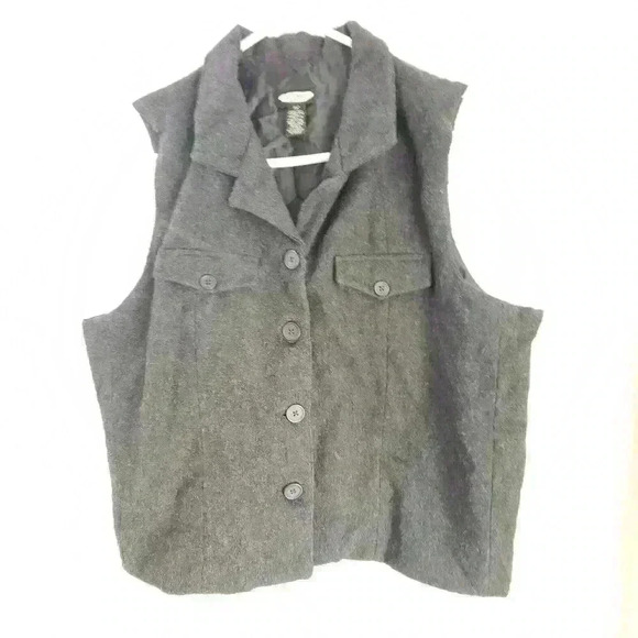 Old Navy Wool Blend Vest XL Gray Vintage Y2K - Picture 1 of 4